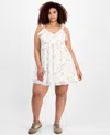 And Now This Trendy Plus Size V-neck Ruffle-trim Mini Dress, Exclusively At Macy's In White