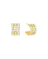 And Now This Triple Row Baguette Hoop Earrings In Gold