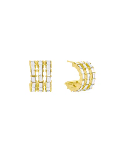 And Now This Triple Row Baguette Hoop Earrings In Gold
