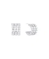 And Now This Triple Row Baguette Hoop Earrings In Silver
