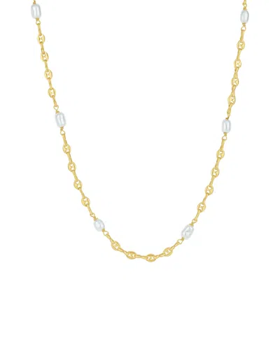 And Now This White Imitation Pearl Necklace In Two Toned