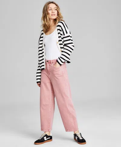 And Now This Women's Barrel-leg Denim Jeans In True Terracotta