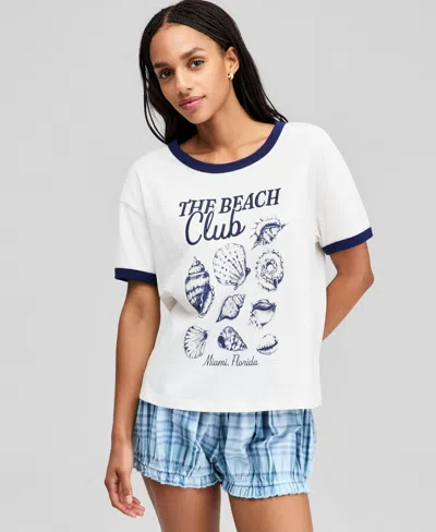And Now This Women's Beach Club Graphic T-shirt, Macy's Exclusive In White