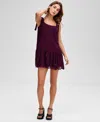 And Now This Women's Beaded-front Mini Dress In Brown