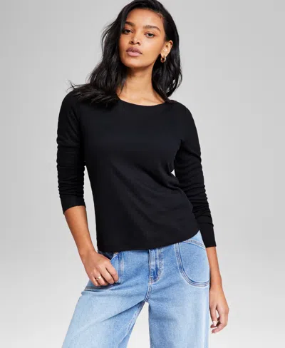 And Now This Women's Boat-neck Layering Long-sleeve Top, Exclusively At Macy's In Black