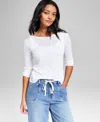 And Now This Women's Boat-neck Layering Long-sleeve Top, Exclusively At Macy's In White
