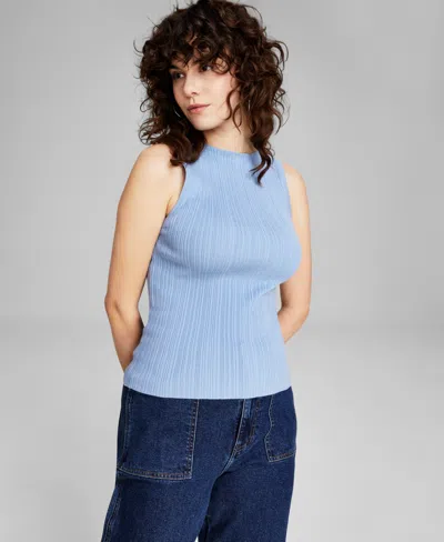 And Now This Women's Boat-neck Sleeveless Sweater Top, Created For Macy's In Clean Cham