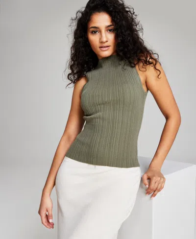 And Now This Women's Boat-neck Sleeveless Sweater Top, Created For Macy's In Crushed Or
