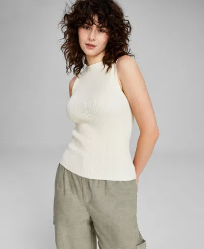 And Now This Women's Boat-neck Sleeveless Sweater Top, Created For Macy's In Palomino