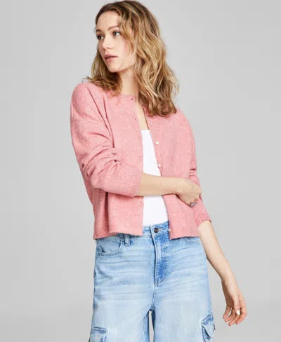 And Now This Women's Button-down Dropped-shoulder Basic Cardigan Sweater In True Terracotta