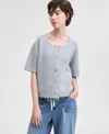 And Now This Women's Button-down Knit Cardigan Sweater, Exclusively At Macy's In Light Heather Grey