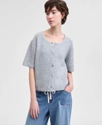 And Now This Women's Button-down Knit Cardigan Sweater, Exclusively At Macy's In Light Heather Grey