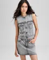 And Now This Women's Button-front Denim Vest, Exclusively At Macy's