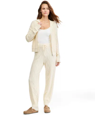 And Now This Women's Cable-knit Drawstring Balloon Pants, Macy's Exclusive In Palomino