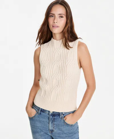 And Now This Women's Cable-knit Mock-neck Shell, Macy's Exclusive In Neutral