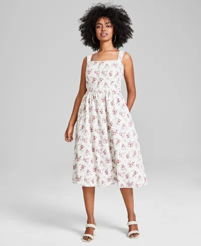 And Now This Women's Corset Midi Dress, Created For Macy's In Cream Bouq