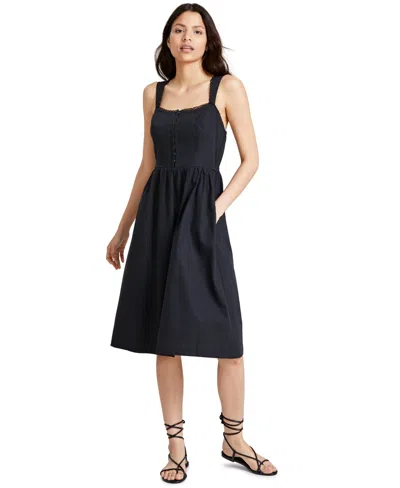 And Now This Women's Corset Midi Dress, Created For Macy's In Deep Black