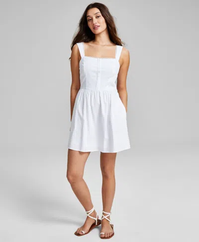 And Now This Women's Corset Mini Dress, Created For Macy's In Bright White