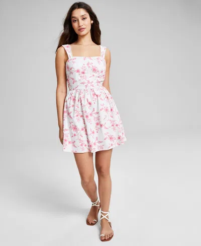 And Now This Women's Corset Mini Dress, Created For Macy's In Coral Floral