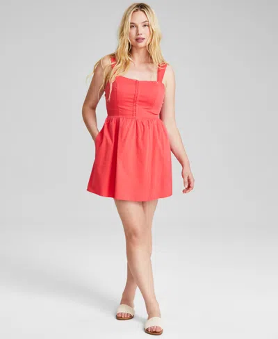 And Now This Women's Corset Mini Dress, Created For Macy's In Hibiscus Bloom