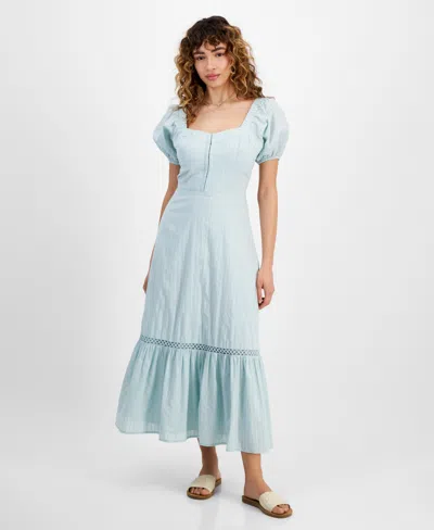 And Now This Women's Cotton Corset-look Maxi Dress, Created For Macy's In Harbor Green