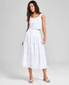 And Now This Women's Cotton Eyelet Midi Skirt, Exclusively At Macy's In White