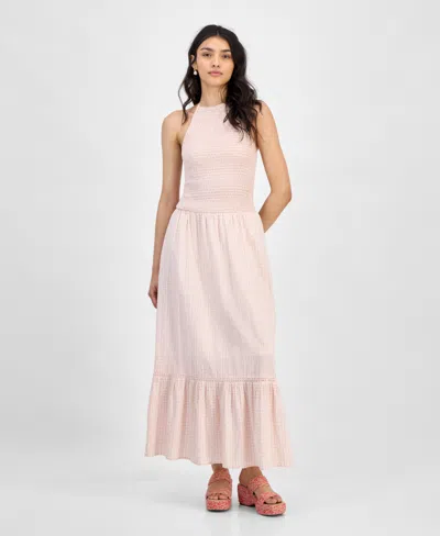 And Now This Women's Cotton Gingham Smocked Halter Maxi Dress, Exclusively At Macy's