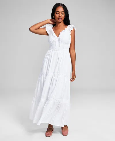 White Maxi Dresses From Macy's And Now This Women's Cotton Ruffled  Tiered Maxi Dress, Created