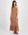 And Now This Women's Cotton Smocked Halter Maxi Dress, Exclusively At Macy's In Brown