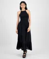 And Now This Women's Cotton Smocked Halter Maxi Dress, Exclusively At Macy's In Black