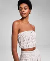 And Now This Women's Cotton Strapless Tube Top, Created For Macy's In Almond  White Combo