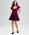 And Now This Trendy Plus Size Cotton Burnout Fit & Flare Dress, Exclusively At Macy's In Burgundy