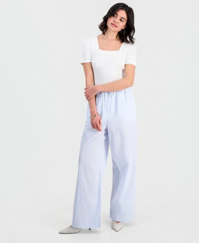 And Now This Women's Cotton Wide-leg Pants, Macy's Exclusive In Blue