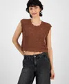 And Now This Women's Crewneck Scalloped Sweater Vest In Mink