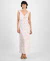 And Now This Women's Crisscross Ruffled Slip Dress, Exclusively At Macy's In Pink Floral