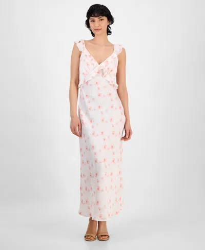 And Now This Women's Crisscross Ruffled Slip Dress, Exclusively At Macy's In Pink Floral