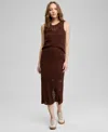 And Now This Women's Crochet Pull-on Cotton Midi Skirt