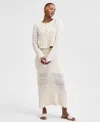 And Now This Now This Womens Pointelle Cardigan Maxi Skirt Exclusively At Macys In Cream