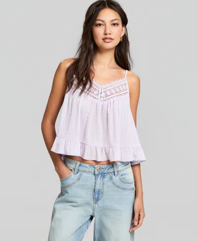 And Now This Women's Crochet-trim Tank Top, Macy's Exclusive In Neutral
