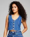 AND NOW THIS WOMEN'S CROPPED DENIM VEST, CREATED FOR MACY'S
