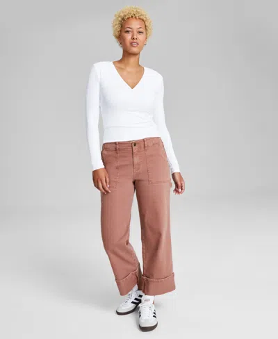 And Now This Women's Cuff Jeans, Created For Macy's In Washed Brown