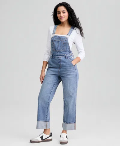And Now This Women's Cuffed Denim Overalls, Macy's Exclusive In Blue