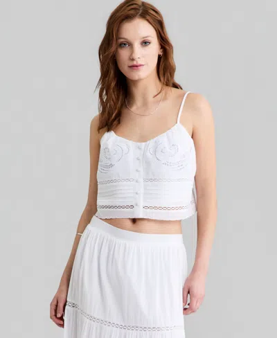 And Now This Women's Cutwork-embroidered Pleated Top, Macy's Exclusive In White