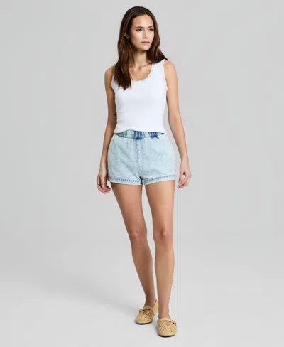 And Now This Women's Denim High Rise Pull-on Shorts, Macy's Exclusive In Blue