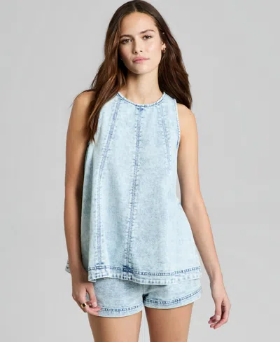 And Now This Women's Denim Sleeveless Tunic, Macy's Exclusive In Blue