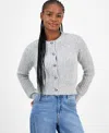 And Now This Women's Dome-button Cropped Cardigan, Macy's Exclusive In Gray