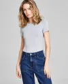 And Now This Women's Double-layered Crewneck Bodysuit In Lt Grey Melange