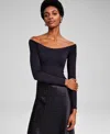 And Now This Women's Double-layered Off-the-shoulder Bodysuit, Created For Macy's In Black