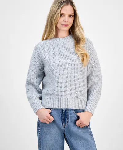 And Now This Women's Embellished Crewneck Sweater, Macy's Exclusive In Gray