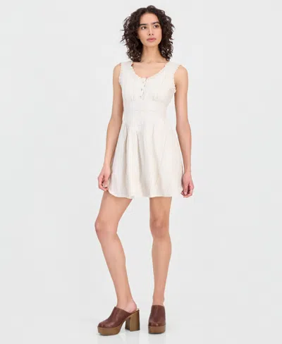 And Now This Women's Embroidered Crochet-trim Mini Dress, Macy's Exclusive In Brown